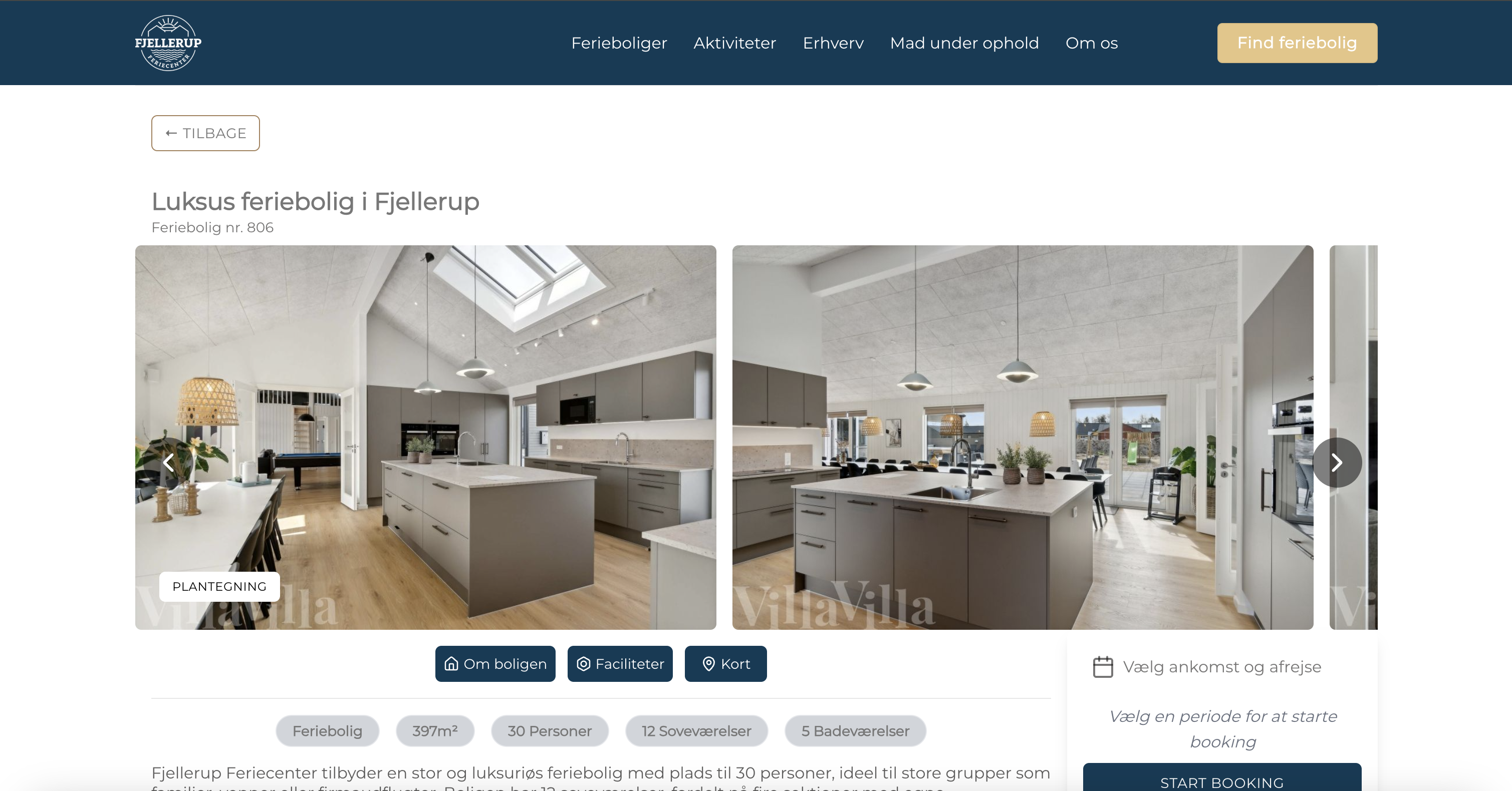 Udlejningsplatform til ferieboliger screenshot